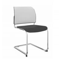 PROFIM - BIT Krzesło konferencyjne 555V | Siedzisko plastikowe i oparcie siatkowe | Na płozie