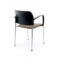 PROFIM - BIT Krzesło konferencyjne 560H | Oparcie plastikowe i tapicerowana nakładka na siedzisko | Na 4 nogach