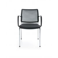 PROFIM - BIT Krzesło konferencyjne 575H | Tapicerowana nakładka na siedzisko i oparcie siatkowe | Na 4 nogach