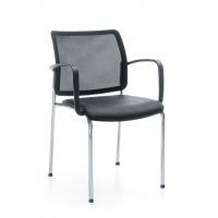 PROFIM - BIT Krzesło konferencyjne 575H | Tapicerowana nakładka na siedzisko i oparcie siatkowe | Na 4 nogach