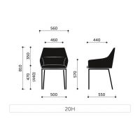 PROFIM - CHIC Krzesło Konferencyjne 20H | Nogi Metalowe | Podłokietniki