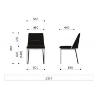 PROFIM - CHIC Krzesło Konferencyjne 21H | Nogi metalowe | Bez podłokietników