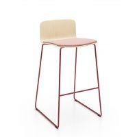 PROFIM - COM Krzesło Barowe K22CV | Kubełek ze sklejki | Tapicerowana nakładka na siedzisko