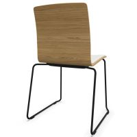 PROFIM - COM Krzesło Konferencyjne K22V | Kubełek ze sklejki | Tapicerowana nakładka na siedzisko | Na płozie V