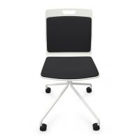PROFIM - COM Krzesło Konferencyjne K32HC | Kubełek ze sklejki | Tapicerowane nakładki na siedzisko i oparcie | stelaż typu "pająk" | Wersja na kółkach