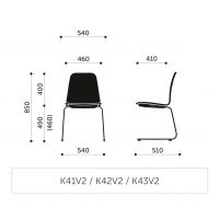 PROFIM - COM Krzesło Konferencyjne K42V2 | Kubełek ze sklejki | Całość tapicerowana | Płoza V2