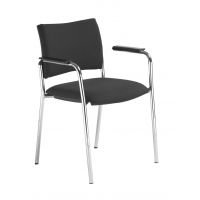 NOWY STYL - INTRATA VISITOR Krzesło konferencyjne V-31 FLBL-ARM | Oparcie tapicerowane | na 4 nogach | Podłokietniki