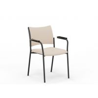 NOWY STYL - INTRATA VISITOR Krzesło konferencyjne V-31 FLBL-ARM | Oparcie tapicerowane | na 4 nogach | Podłokietniki