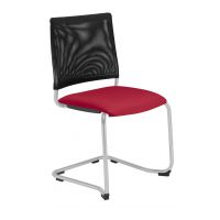 NOWY STYL - INTRATA VISITOR Krzesło konferencyjne V-32 CFBL-NA | Oparcie siatkowe | Na płozie