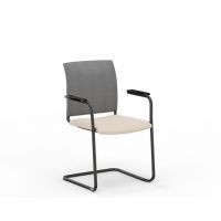 NOWY STYL - INTRATA VISITOR Krzesło konferencyjne V-34 CFBL-ARM | Oparcie tapicerowane siatką Runner | Na płozie | Podłokietniki