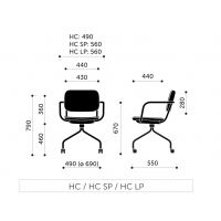 PROFIM - NORMO Krzesło Konferencyjne 500HC | stelaż typu "pająk" - na kółkach | Konstrukcja - 100% pochodzenia z recyklingu