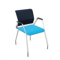 NOWY STYL - YOUTEAM Krzesło konferencyjne FRAME CHAIR 4L MESH PEARL WHITE | Siatkowe Oparcie i Siedzisko | na 4 nogach | Wersja perłowobiała PW | Podłokietniki