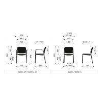 PROFIM - ZOO Krzesło Konferencyjne 500H | na 4 nogach | Siedzisko i oparcie tapicerowane