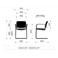 PROFIM - ZOO Krzesło Konferencyjne 500V | na płozie | Siedzisko i oparcie tapicerowane