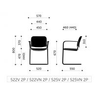 PROFIM - ZOO Krzesło Konferencyjne 522V | na płozie | Siedzisko i oparcie plastikowe