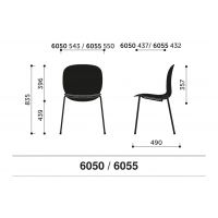 PROFIM - NOOR Krzesło Konferencyjne 6055 | Kubełek ze Sklejki | Na 4 Nogach