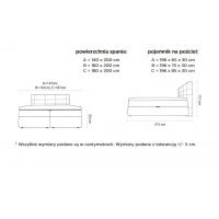 WERSAL - LARGO Łóżko Kontynentalne 180x200 z pojemnikiem | Materac Pocket