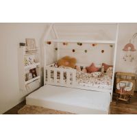 KLUPŚ - LIV łóżko-domek 160×80 z szufladą biel