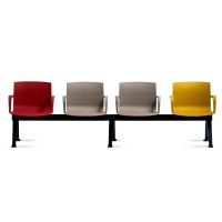 BGROUP - MANILA Ławka 4-osobowa M01 / M02 | Stelaż Metalowy | Kubełek z Tworzywa / Siedzisko Tapicerowane