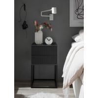 MC AKCENT - MARLE Szafka nocna | 2 szuflady | Grafit mat | Czarny mat | 38-896-29