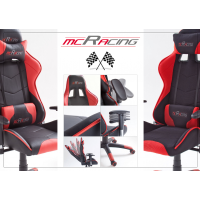 MC AKCENT - Fotel obrotowy MC RACING 1 | Tkanina czarno czerwony | 62491SR3