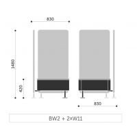 PROFIM - WALL IN Stolik BW2 | Kwadratowy do łączenia z 2 ściankami