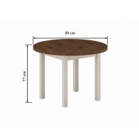 FURNITEX - ST24-FX (80) Stół okrągły | orzech Elegant + kaszmir | Fi80