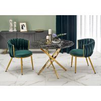 HALMAR - RAYMOND 2 Stół | Czarny marmur | Złoty