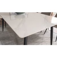 SIGNAL - RION Stół 160x90x76h | Biały efekt marmuru | Czarny