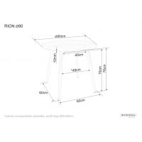 SIGNAL - RION K Stół fi90x76h | Travertine | Kaszmir