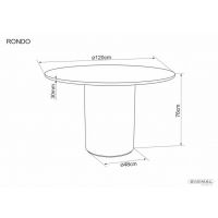 SIGNAL - RONDO CERAMIC Stoł fi 120cm | PANDORO Biały | Dąb