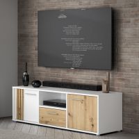 Forte - CARDIGAN Szafka RTV CDGT131-C881 | Biały/ Dąb Artisan