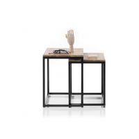 MC AKCENT - SAKURA Zestaw Stolików dąb sękaty olejowany | metal czarny mat | 58892AS9