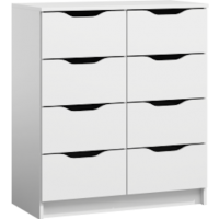 FURNITEX - KOM1(8S)-FX Komoda | Biały | DOSTĘPNA OD RĘKI