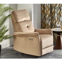 HALMAR - SEMIR Fotel | Elektrycznie rozkładany | Gniazdo USB | beżowy