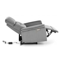 HALMAR - SEMIR Fotel | Elektrycznie rozkładany | Gniazdo USB | Tkanina velvet Popielaty