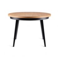 HALEX - SILVIO 02 Stół | Dąb lakier | Czarny | Metal czarny
