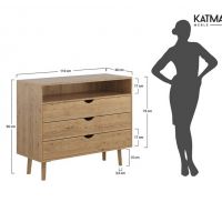 KATMANDU MEBLE - SIMONA Komoda 3S Dębowa | PRHSIM02