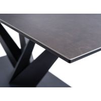 SIGNAL - SORENTO CERAMIC CORSO GREY Stół rozkładany 160-220x90x76 | Ciemny szary efekt marmuru | Czarny mat