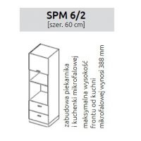 LAYMAN - ELIN Szafka SPM 6/2 | Słupek 60 | Zabudowa piekarnika i mikrofali | Z szufladami (starmotion)