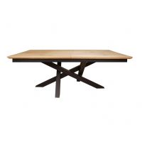 MOSKAŁA MEBLE - Stół ST-55 | Blat lite drewwno dębowe | Noga stal malowana proszkowo