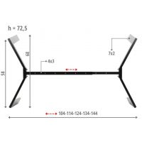 STEMA - Stelaż do stołu NY-HF05RA/B | Czarny | Rozsuwana belka 104-144 cm | Głębokość 68 cm