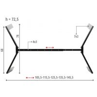 STEMA - Stelaż do stołu NY-HF05RB/B | Czarny | Rozsuwana belka 105-145 cm | Głębokość 78 cm