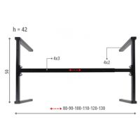 STEMA - Stelaż do stołu lub ławy NY-L04 | Czarny | Rozsuwana belka 80-130 | Wysokość 42 cm