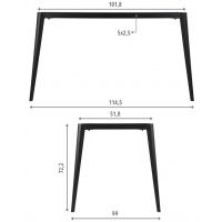 STEMA - Stelaż ramowy NY-A385 | Czarny / Szary | 114,5x64x72,2 cm