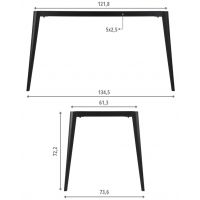 STEMA - Stelaż ramowy NY-A385 | Czarny / Szary | 134,5x73,6x72,2 cm