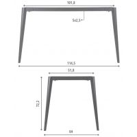 STEMA - Stelaż ramowy NY-A385 | Czarny / Szary | 114,5x64x72,2 cm