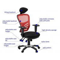 STEMA - HG-0001H Fotel Obrotowy | Czerwony | Zgodny z Rozporządzeniem z 2023 roku