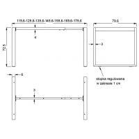 STEMA - Stelaż ramowy z nogą 'O' do biurka lub do stołu NY-131A/80 | 72,5 cm