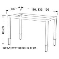 STEMA - Stelaż ramowy do biurka lub do stołu NY-A057-K | Regulowana wysokość | 116 x 66 cm